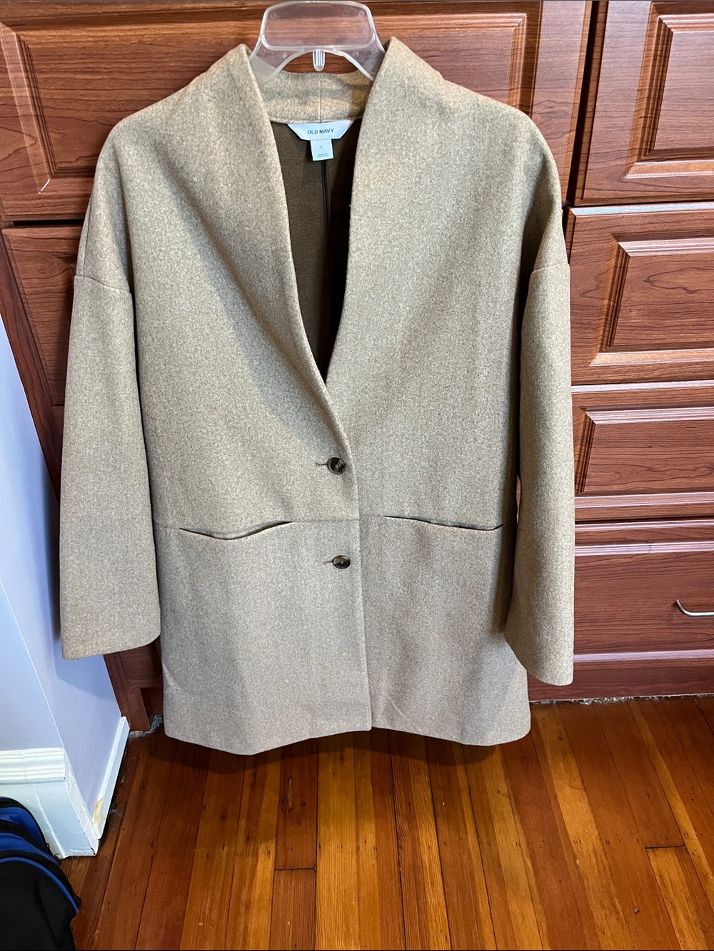 Old Navy Tan Open-Collar Trench Coat